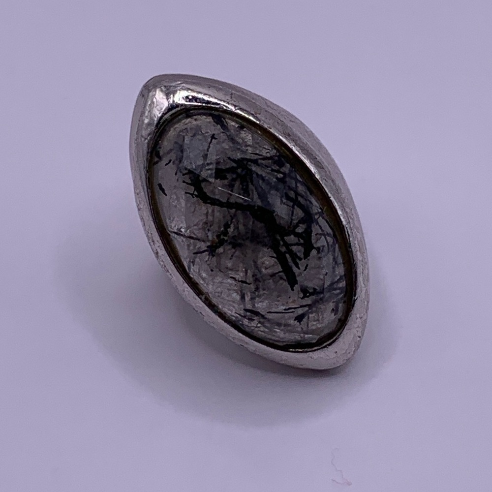 Large Rutilated Rutile Quartz Statement Ring, size 6 3/4